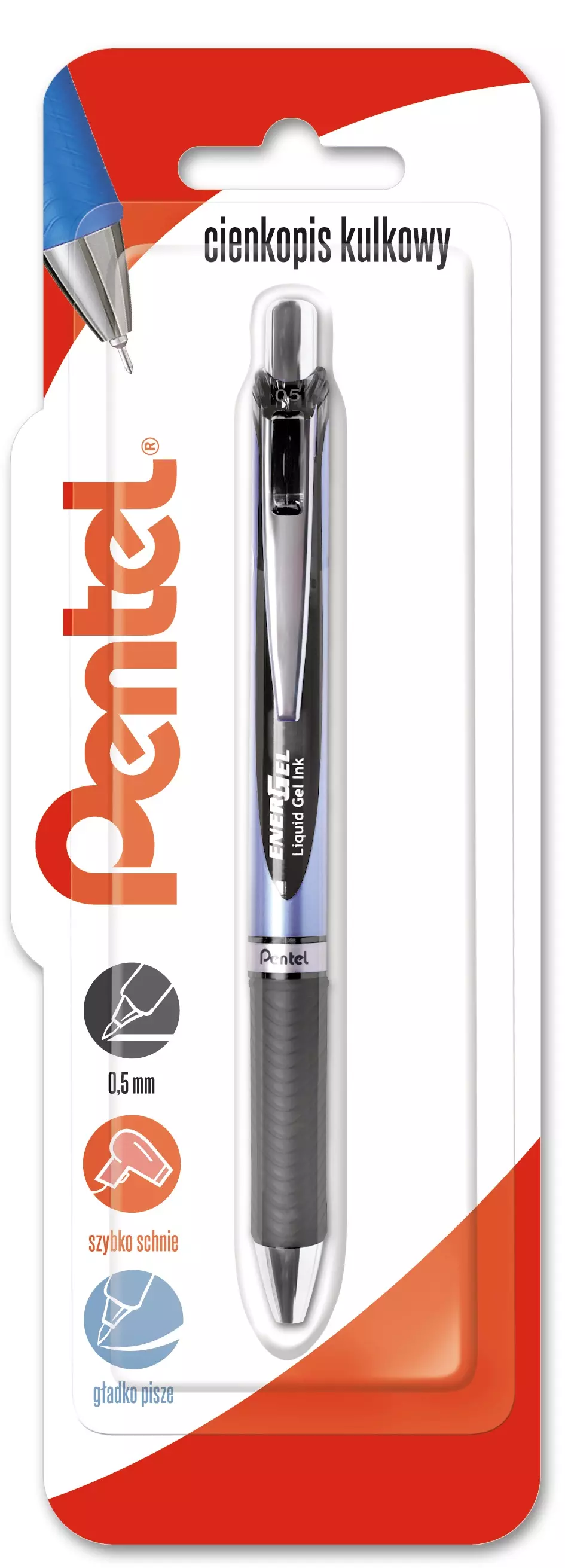 Cienkopis kulkowy 0,5 mm EnerGel BLN75 czarny 1 szt. - Papiernicze i szkolne