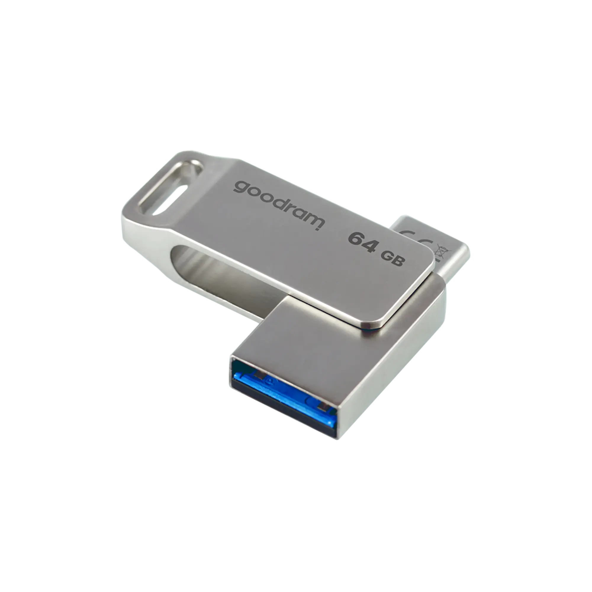 Pendrive Goodram USB + USB C 64GB srebrny - Elektronika i akcesoria