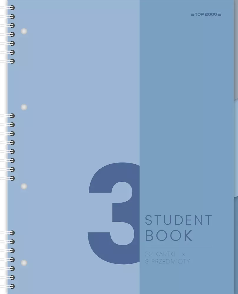 Kołozeszyt B5/100k kratka Studentbook 3przedm A 5 - Papiernicze i szkolne
