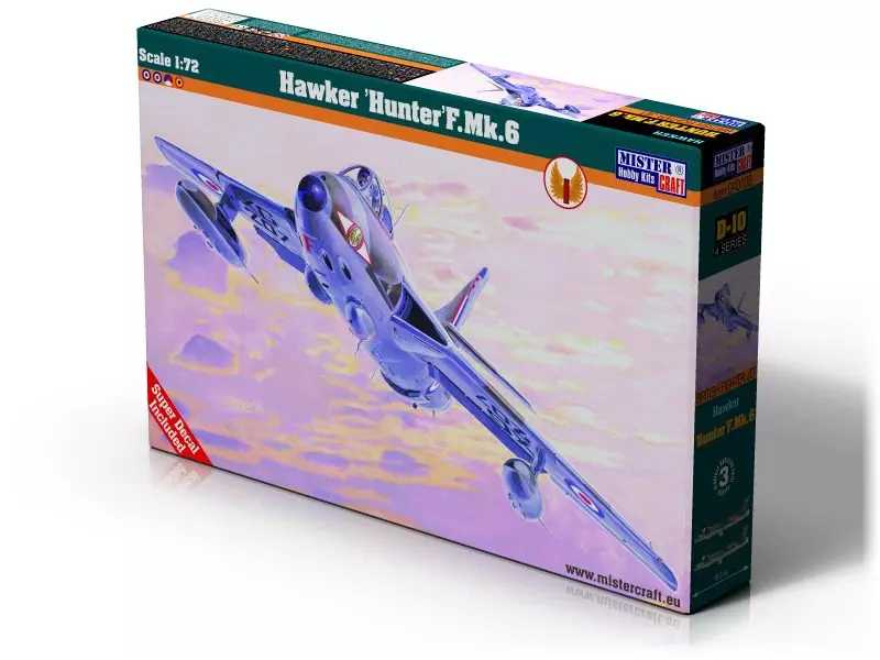 Hawker Hunter F.Mk.6, D-10, 1:72 - Zabawki