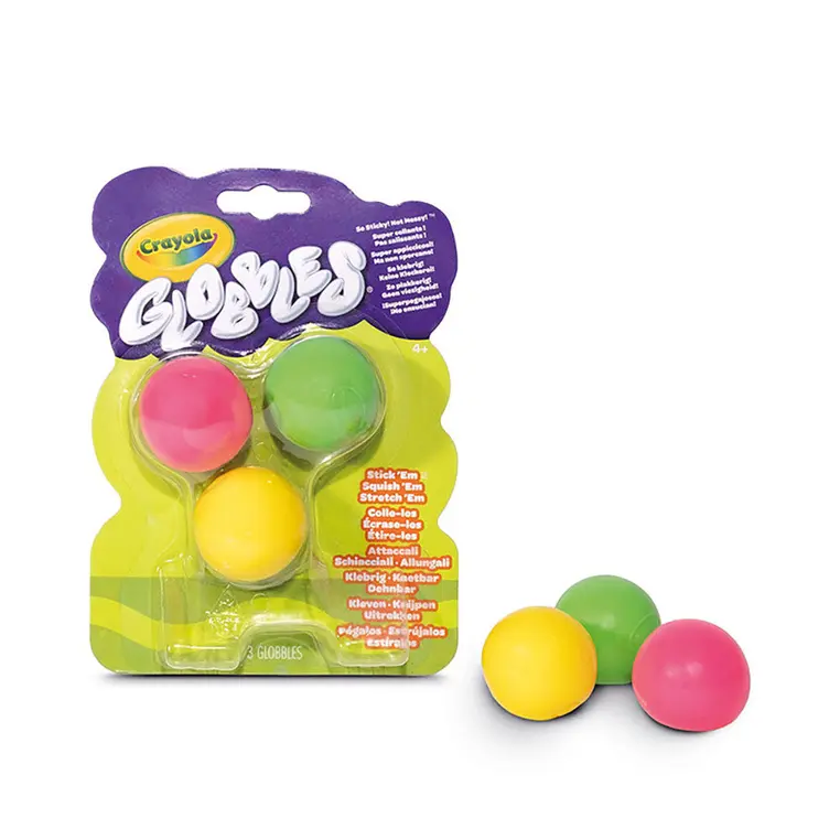 Crayola Kulki gniotki antystresowe do rzucania niebrudzące Globbles 3szt. 3+ (2 wzory) - Zabawki