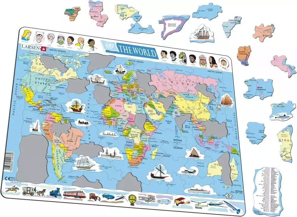 Układanka Mapa Świat polityczna Maxi - Puzzle