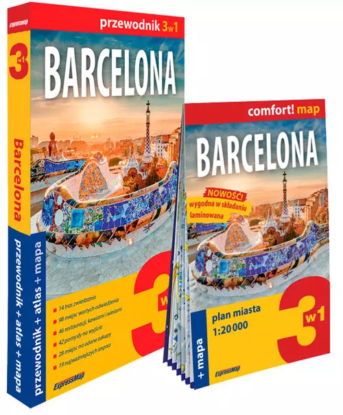 Barcelona 3w1 przewodnik + atlas + mapa - Książki