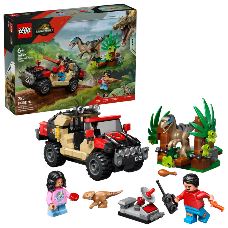 LEGO Jurassic World™ Ucieczka terenówką przed raptorem 76972 - Zabawki