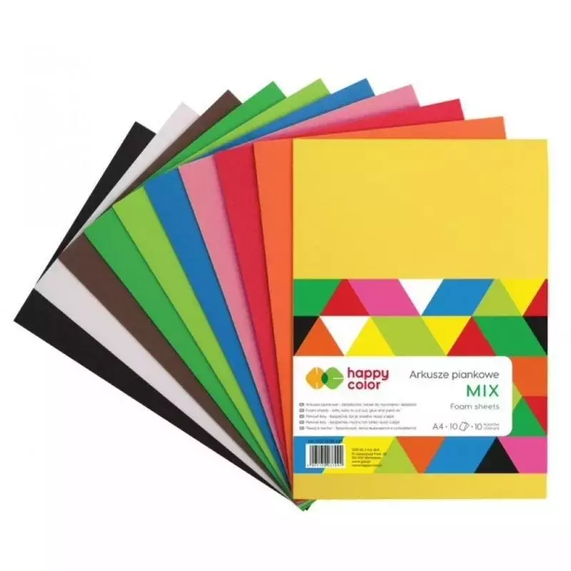 Arkusze piankowe A4 8szt HAPPY COLOR - Papiernicze