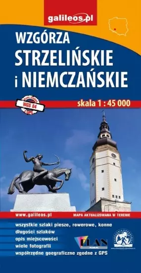 Wzgórza Strzelińskie i Niemczańskie. Mapa turystyczna 1:45 000 - Książki