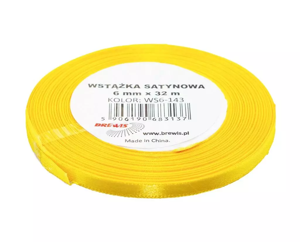 Wstążka satynowa jasnożółta - Papiernicze i szkolne