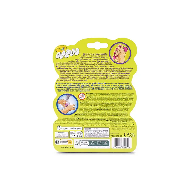 Crayola Kulki gniotki antystresowe do rzucania niebrudzące Globbles 3szt. 3+ (2 wzory) - Zabawki