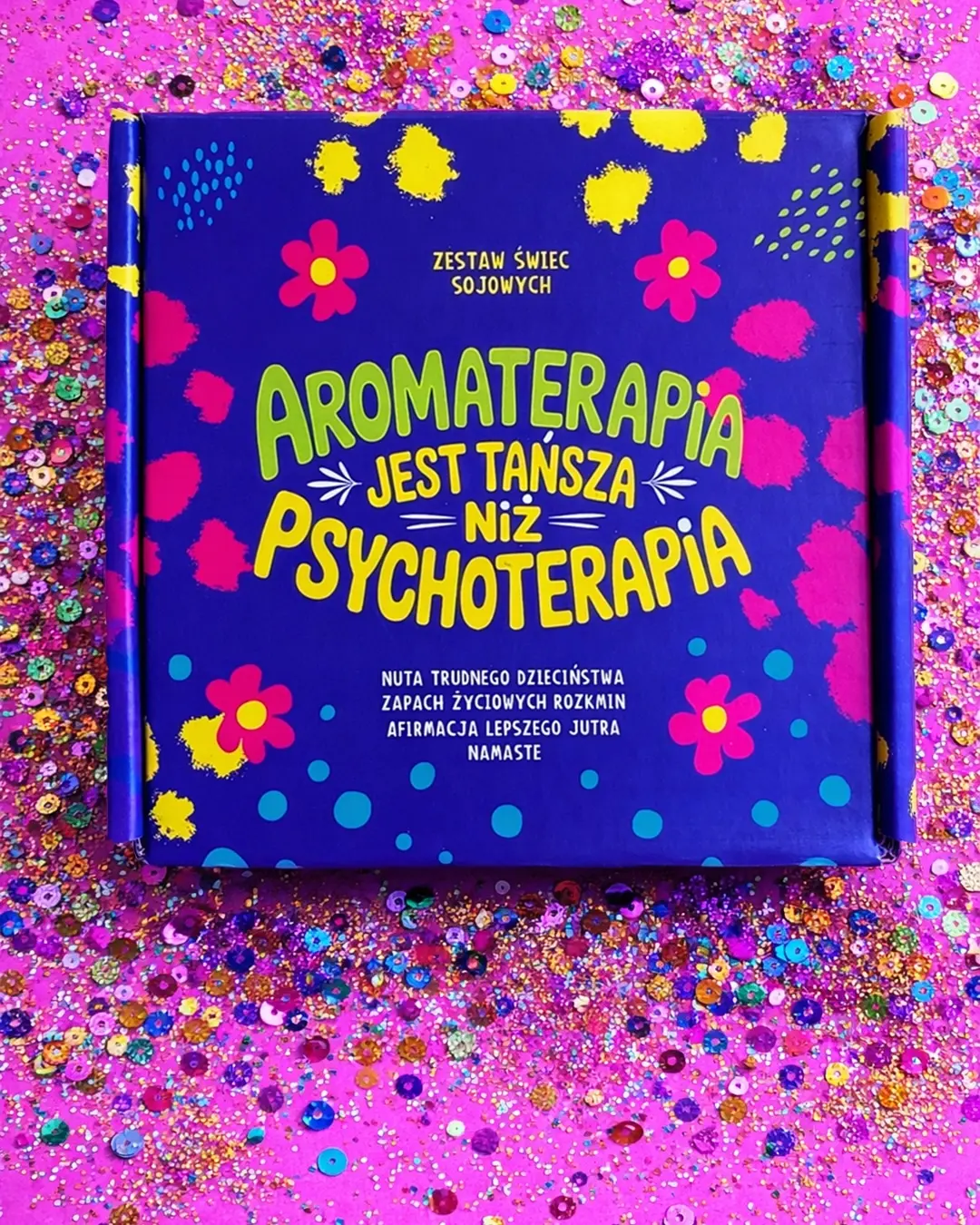 Zestaw zestaw 4 świec sojowych zabawne napisy aromoterapia - Papiernicze i szkolne