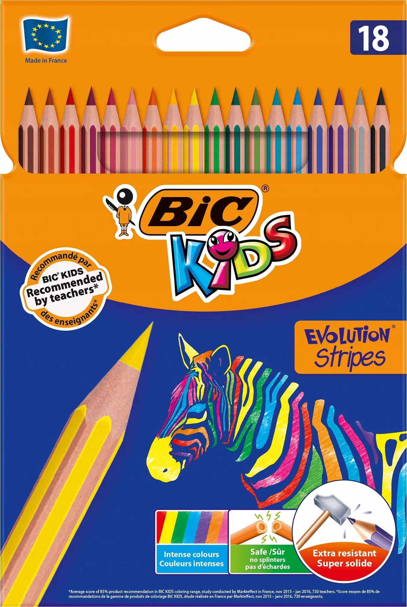 Kredki Eco Evolution Stripes 14+4 kolory BIC - Papiernicze i szkolne