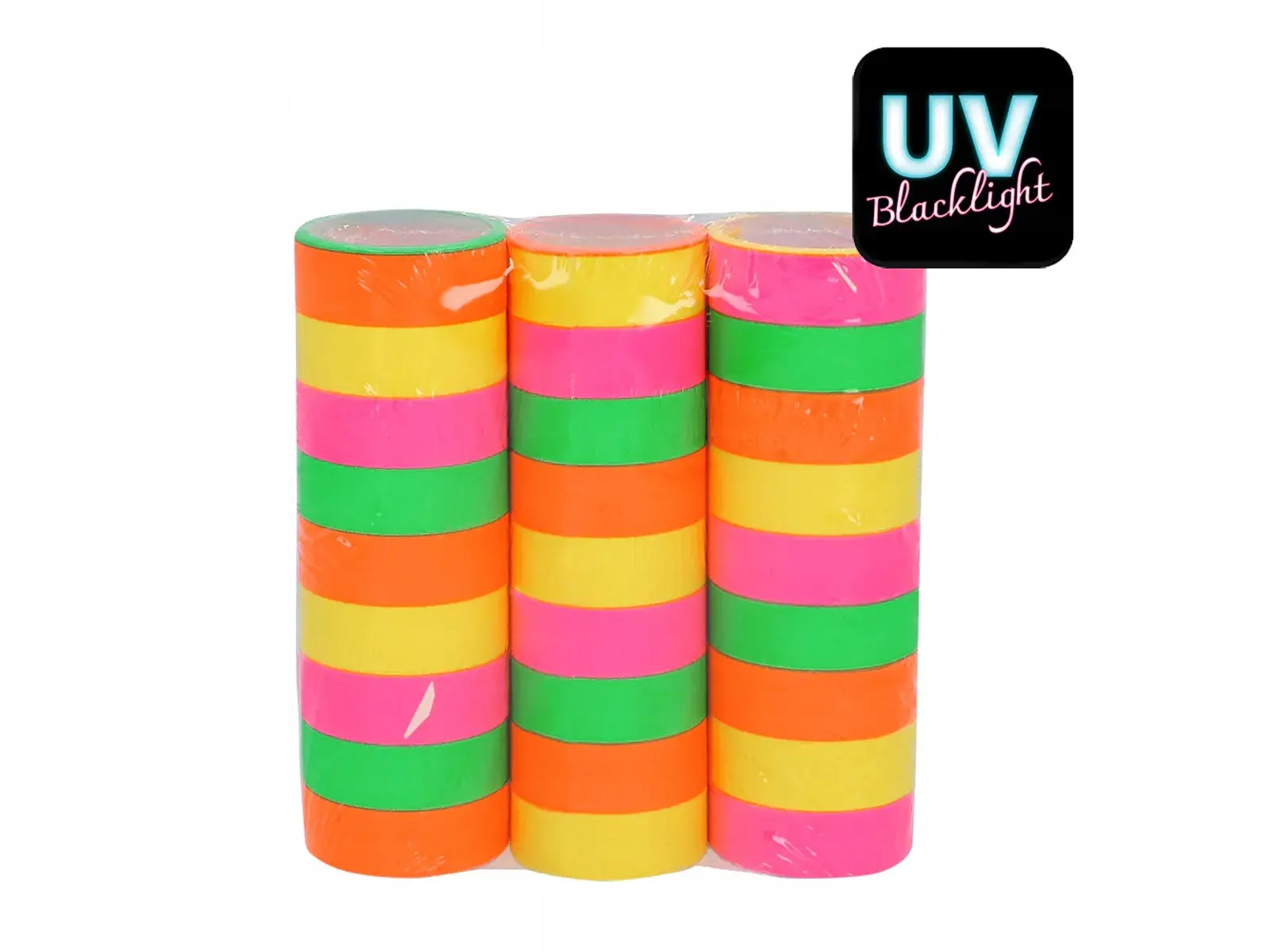 Serpentyny Neon UV 4 m 3 szt. urodziny Party Disco - Impreza