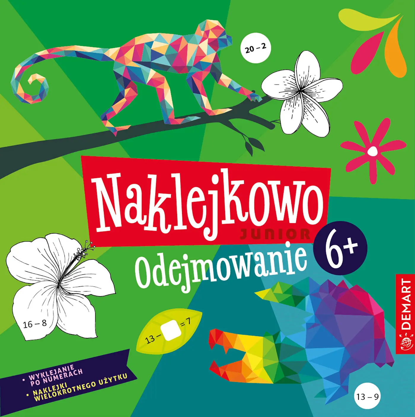 Odejmowanie. Naklejkowo Junior 6+ - Książki