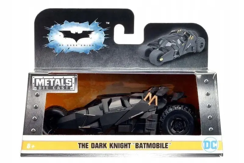 98232 JADA BATMOBILE 1:43 POWRÓT MROCZNEGO RYCERZA CZARNY SZKLIWY BATMOBIL - Zabawki