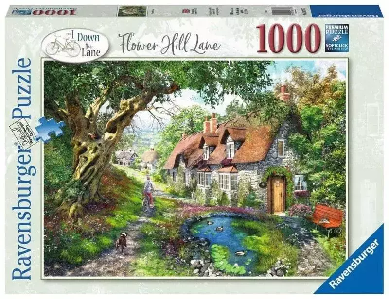 Puzzle 1000 Droga wśród wzgórza kwiatów - Puzzle