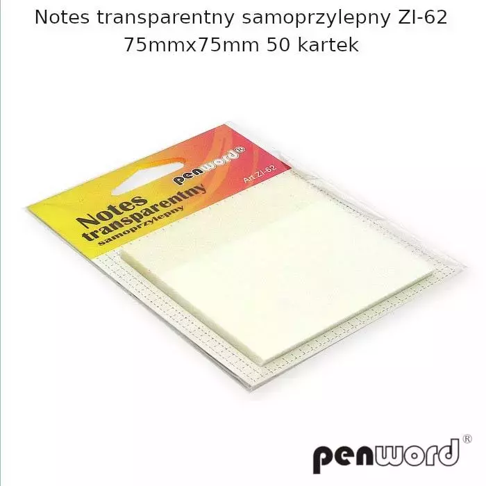 Notes transparentny samoprzylepny 75x75mm 50K - Papiernicze i szkolne