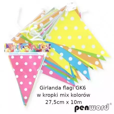 Girlanda flagi w kropki  27.5cmx6m - Książki