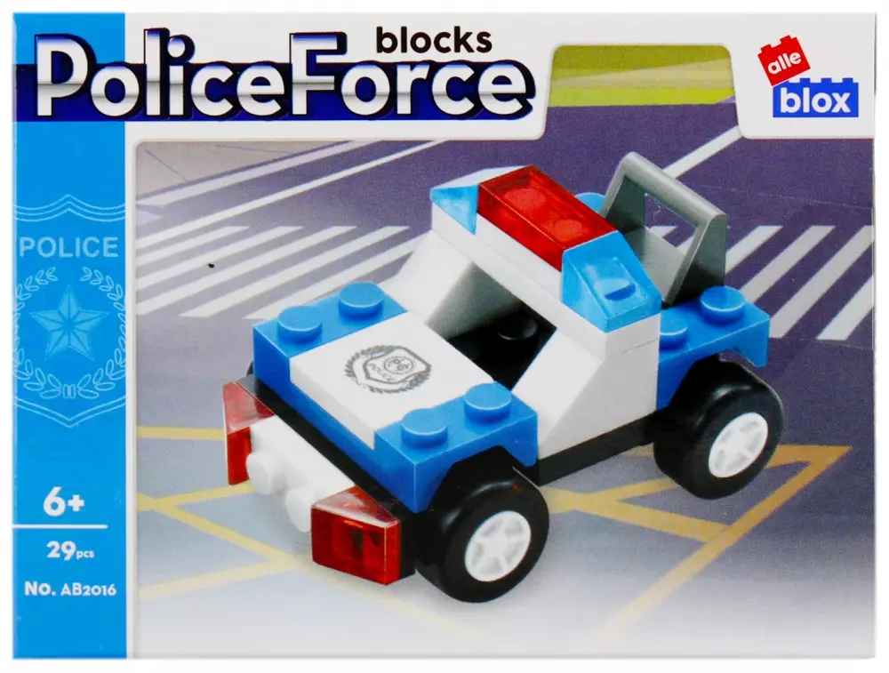 Klocki Konstrukcyjne 29 ElementÓw Policja Alleblox 492815 - Zabawki