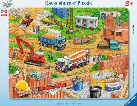 Puzzle ramkowe 12 elementów. Praca na budowie - Puzzle