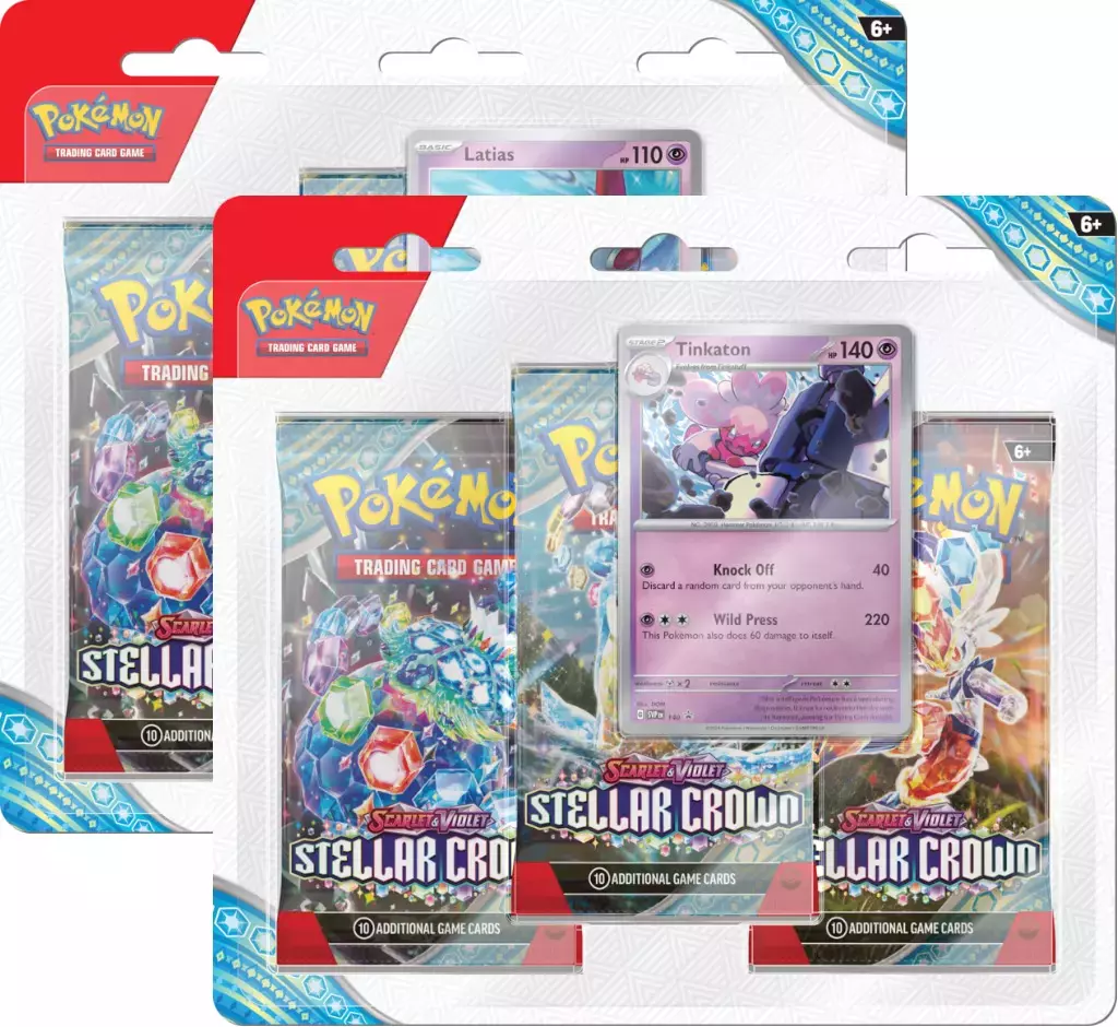 Pokemon TCG Scarlet & Violet Stellar Crowns 3 Pack blister 1szt.mix - Zabawki