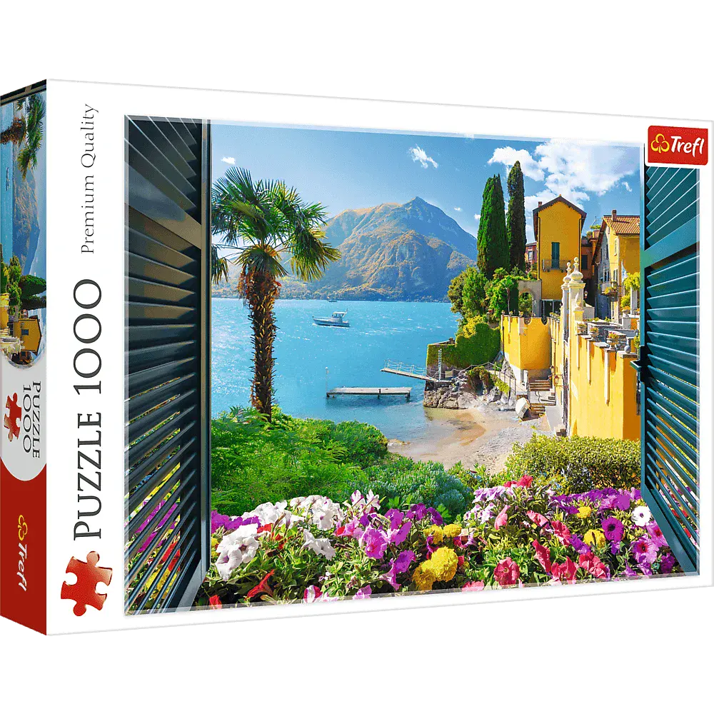 Puzzle 1000 elementów. Widok na jezioro Como - Puzzle