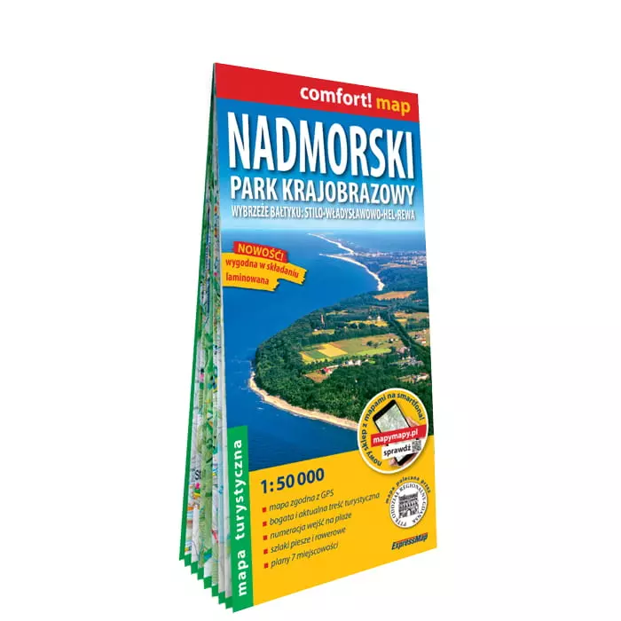 Nadmorski Park Krajobrazowy; laminowana mapa turystyczna 1:50 000 - Książki