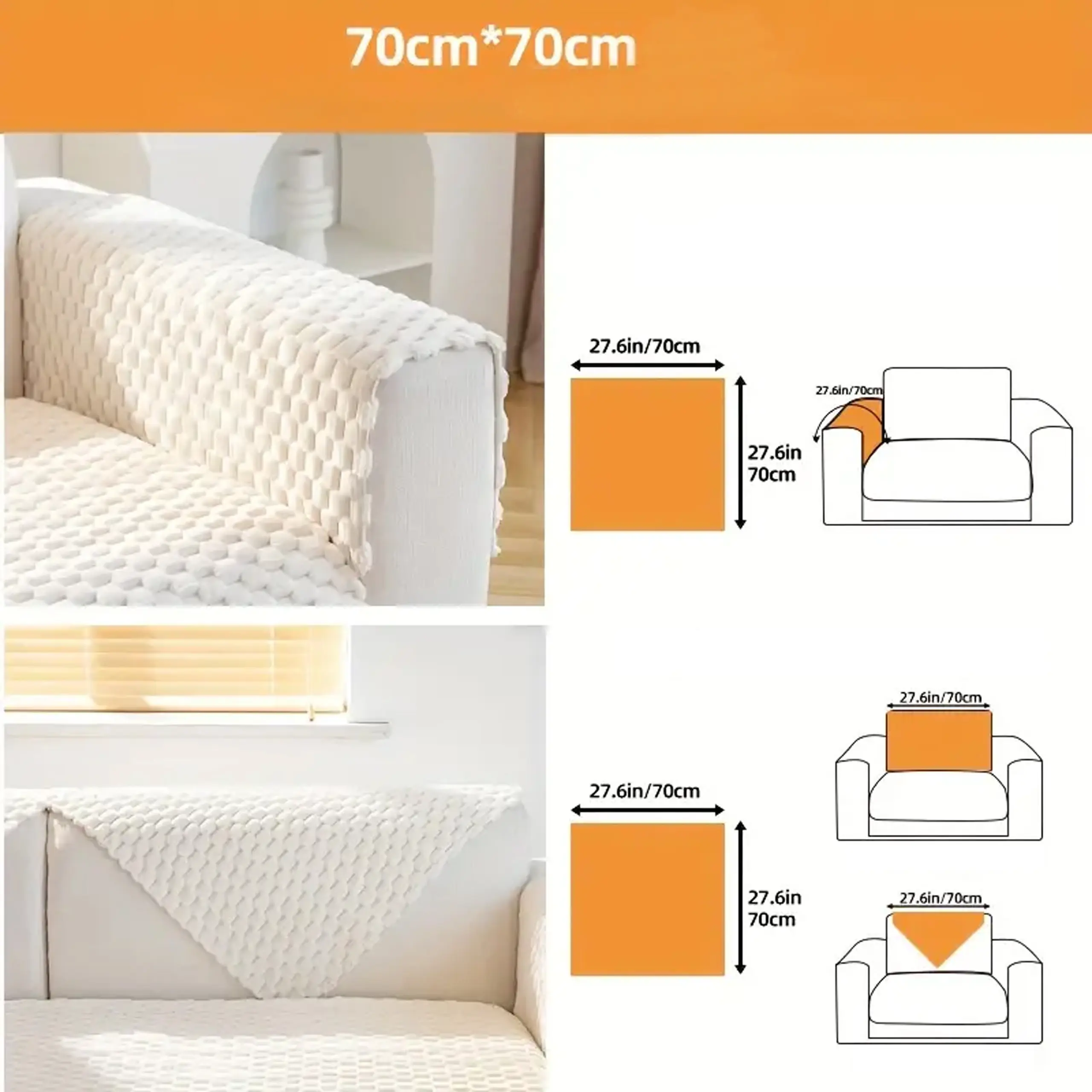 Narzuta Koc na Kanapę Sofę Fotel Antypoślizgowa Elastyczna 70x70 cm - Mama i dziecko