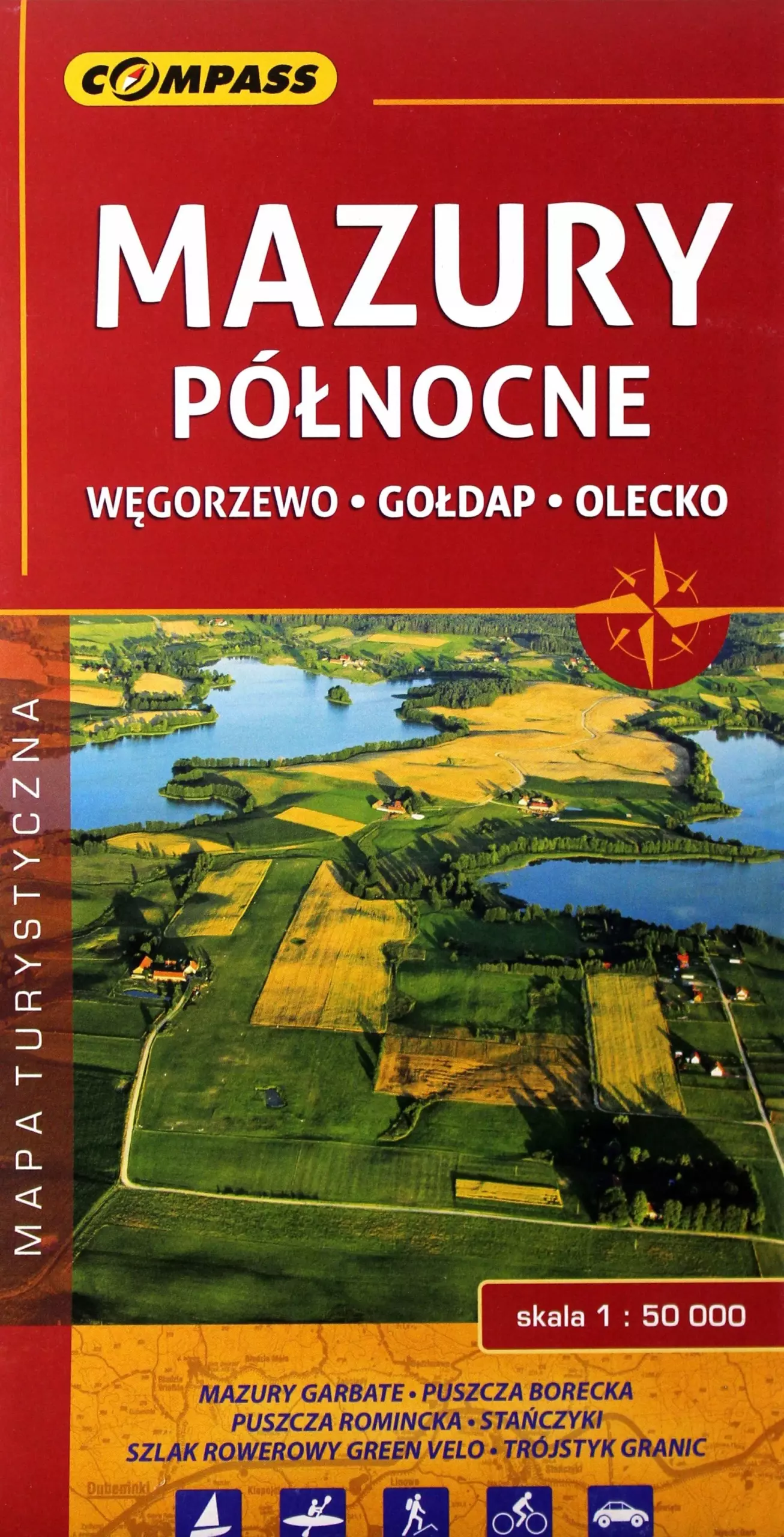 Mazury Północne. Mapa turystyczna, 1:50 000, wydanie 2 - Książki
