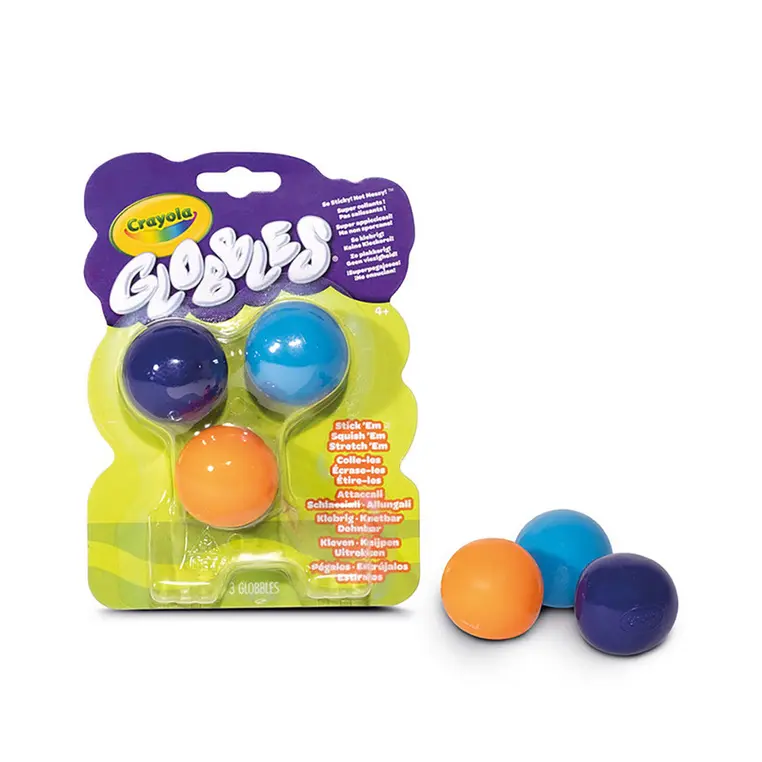 Crayola Kulki gniotki antystresowe do rzucania niebrudzące Globbles 3szt. 3+ (2 wzory) - Zabawki
