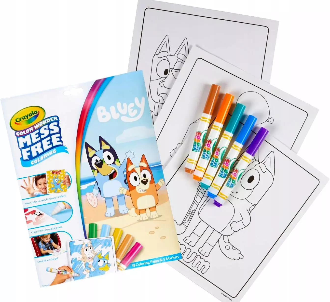 Crayola Kolorowanka Wodna Dla Dzieci Bez Brudzenia Mess Free BLUEY na plaży - Książki