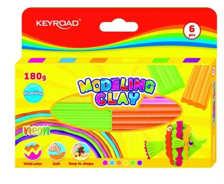 Modelina 30 g neon 6 kolorów - Papiernicze i szkolne