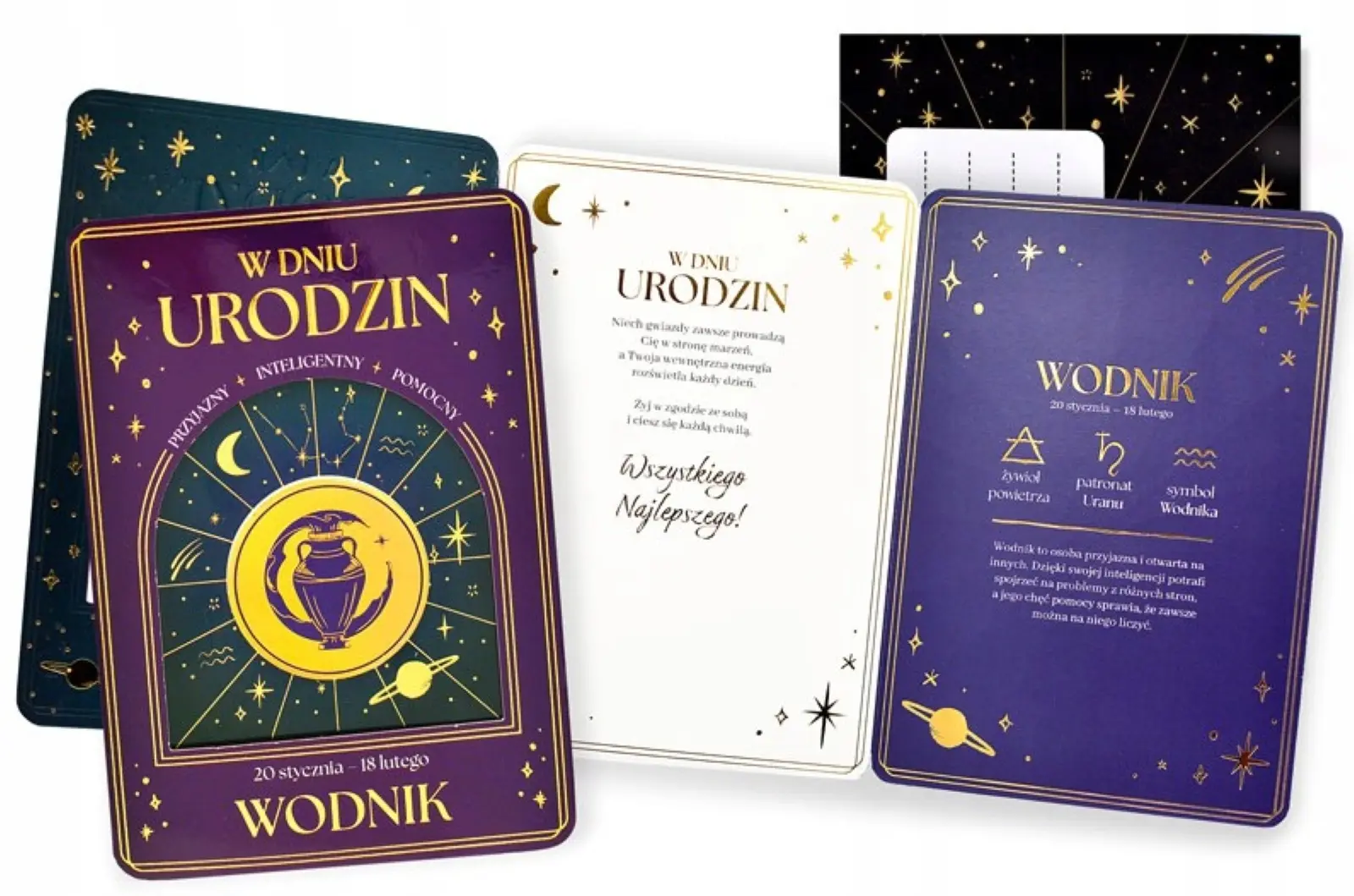 Karnet DK-1439 Urodziny (znaki zodiaku, Wodnik), Passion - Papiernicze i szkolne
