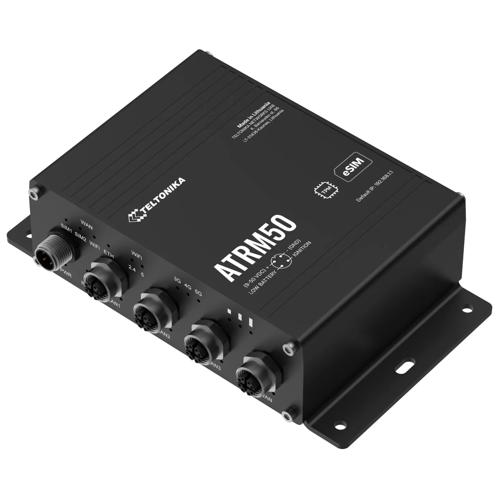 Teltonika ATRM50 | Router 5G | 4x M12 GbE, WiFi 5, Dual SIM, eSIM, GPS - Elektronika i akcesoria