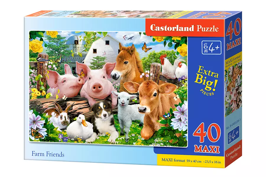 Puzzle maxi 40 elementów. Farm Friends - Puzzle