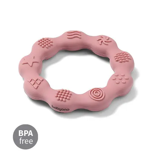 Gryzak silikonowy RING różowy - Mama i dziecko