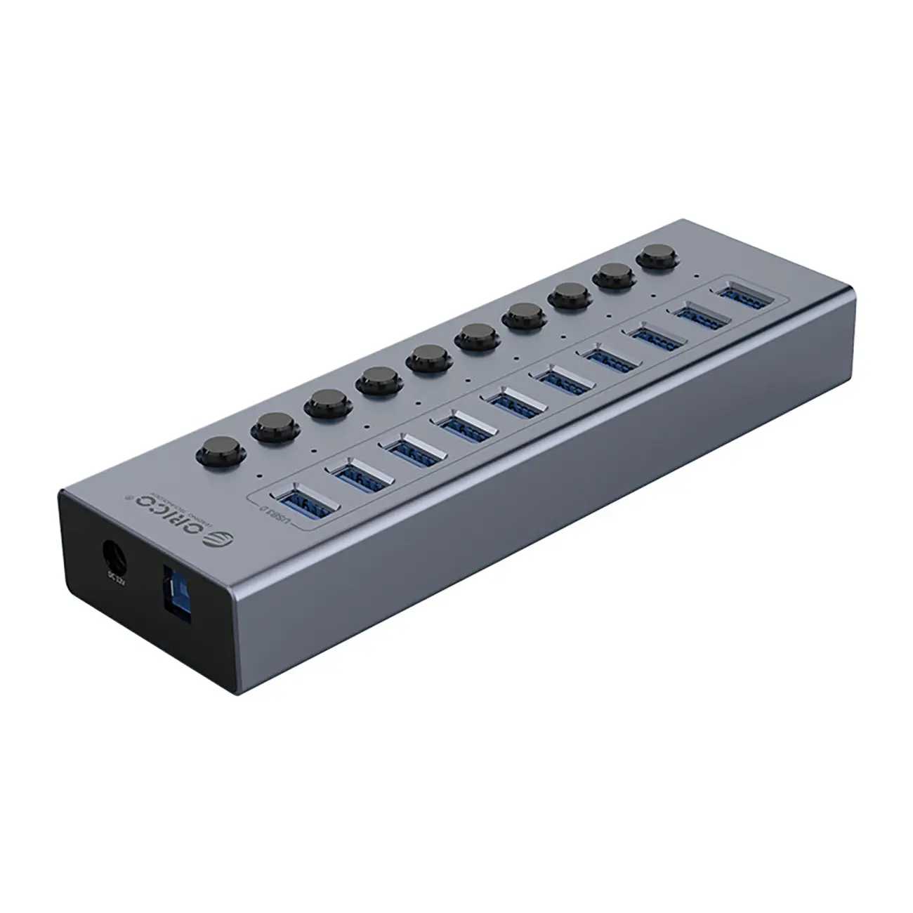 Hub Orico BT2U3-10AB 10x USB-A 3.0 z włącznikami - szary - Elektronika i akcesoria