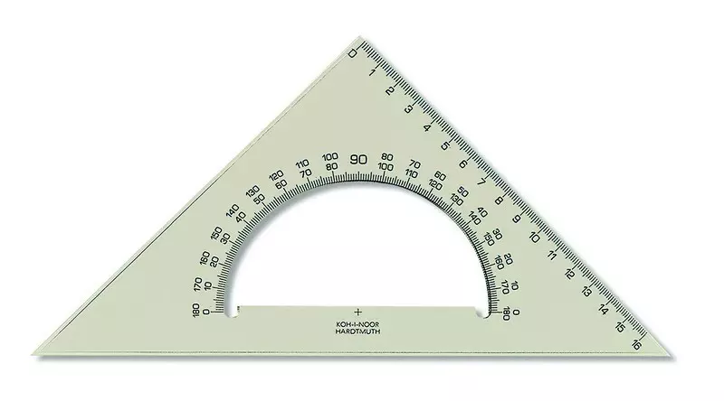 Ekierka z kątomierzem, 16 cm - Papiernicze i szkolne