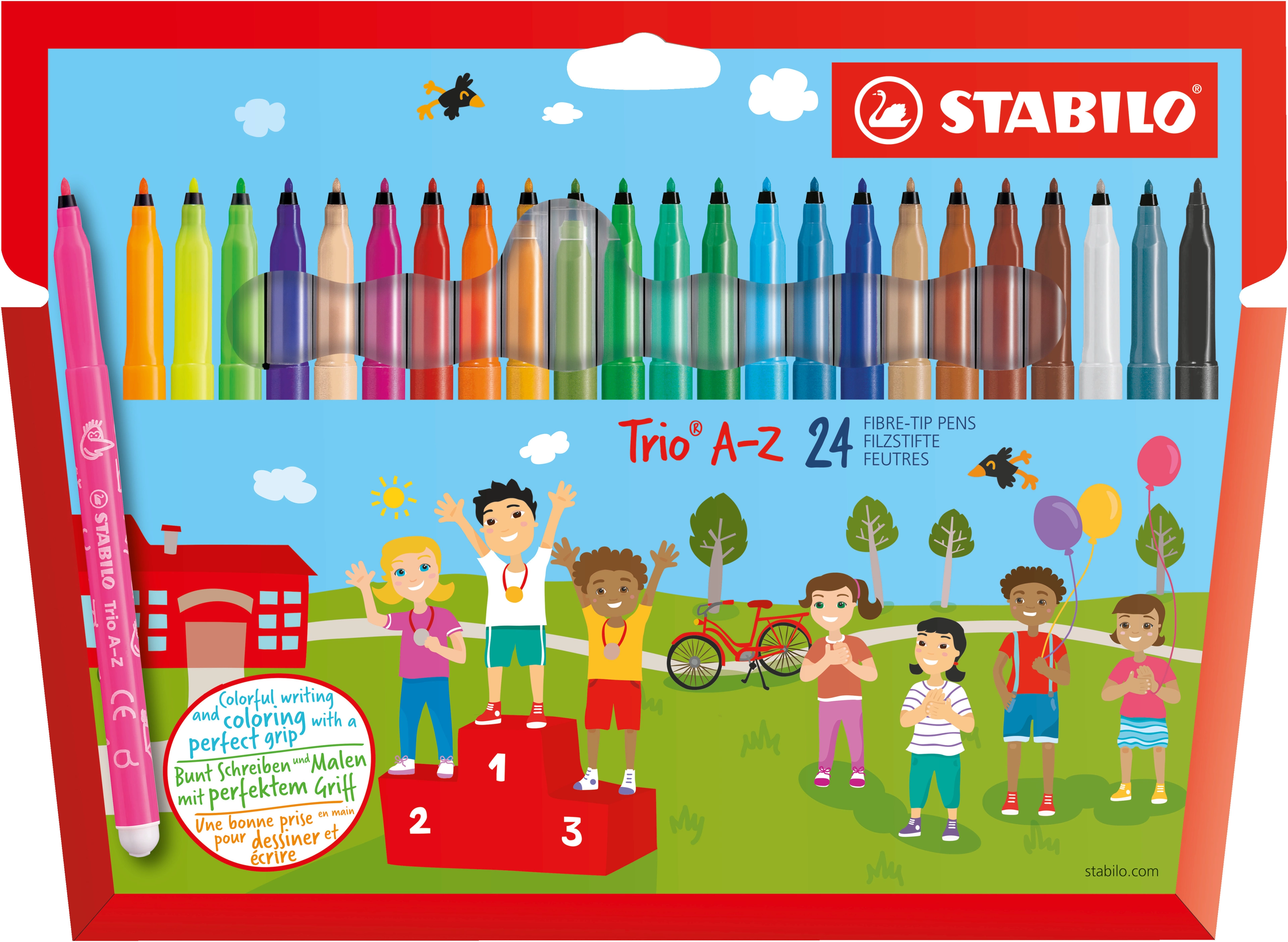 Flamastry Trio A-Z (24 kolory) - Papiernicze i szkolne