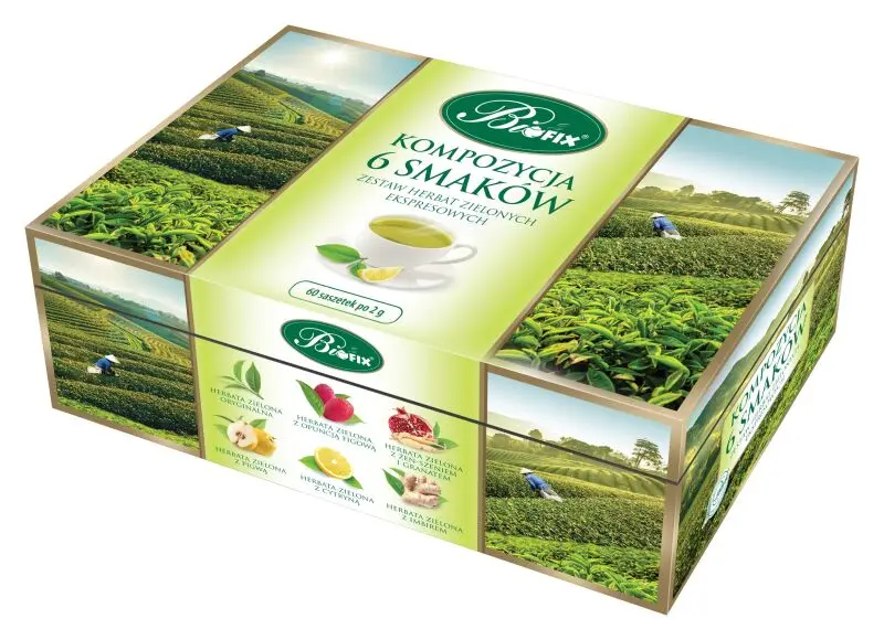 Kompozycja 6 herbat zielonych, 60x2 g (w kopertach) - Papiernicze i szkolne