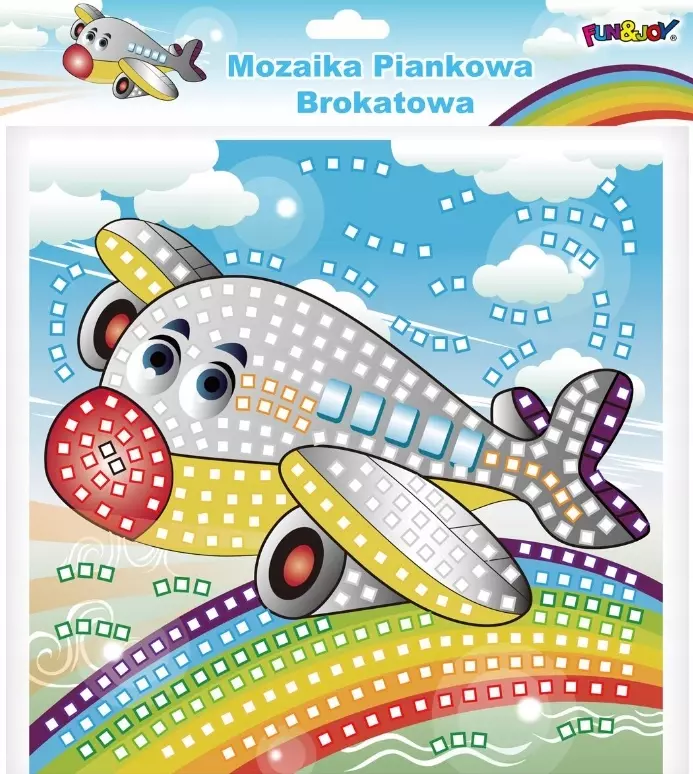 Mozaika wyklejanka piankowa samolot - Zabawki