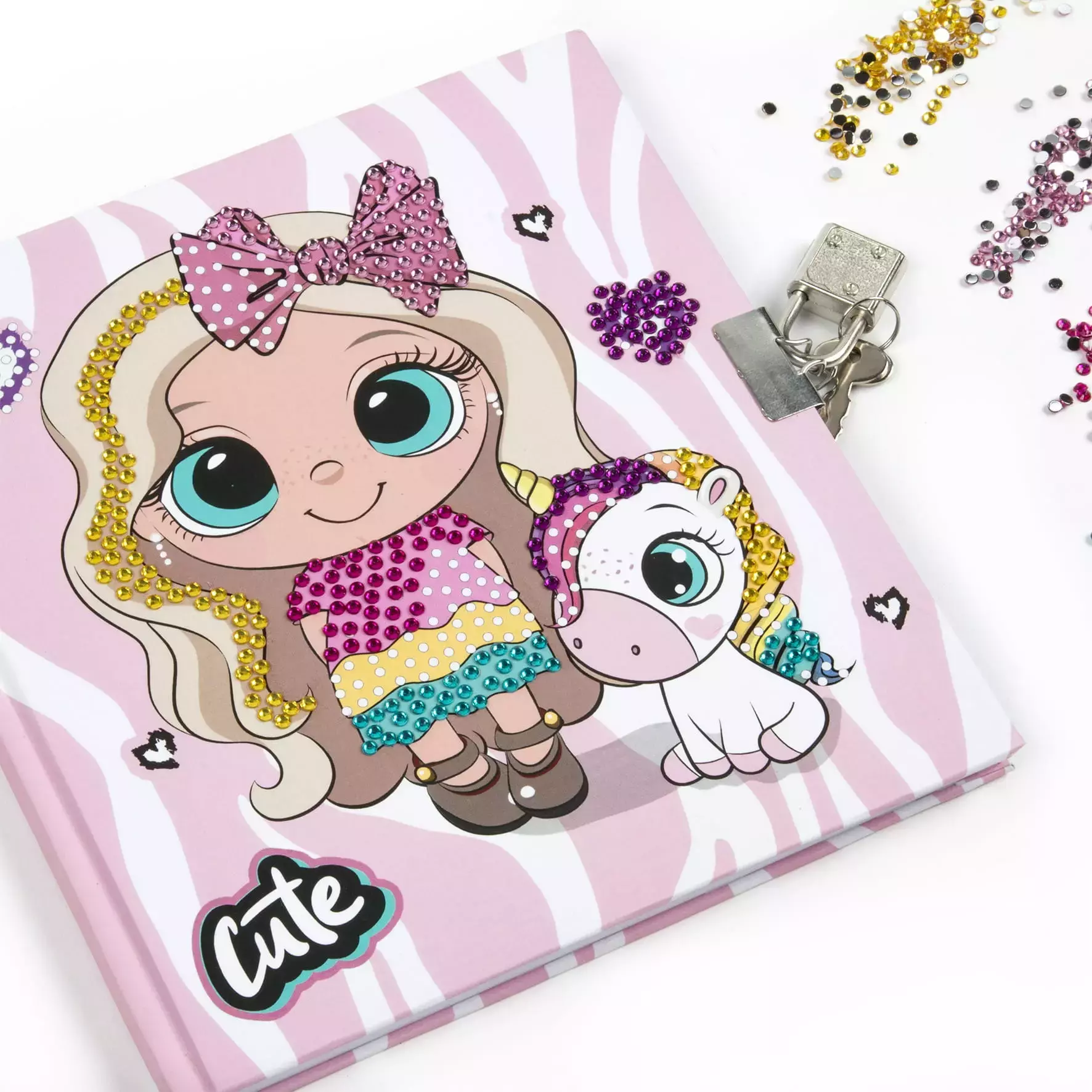 Diamentowy pamiętnik z kłódką + długopis 3 kolory Best Friends 10 - Papiernicze