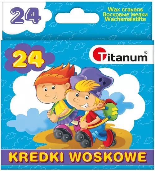 Kredki woskowe, 24 kolory - Papiernicze i szkolne