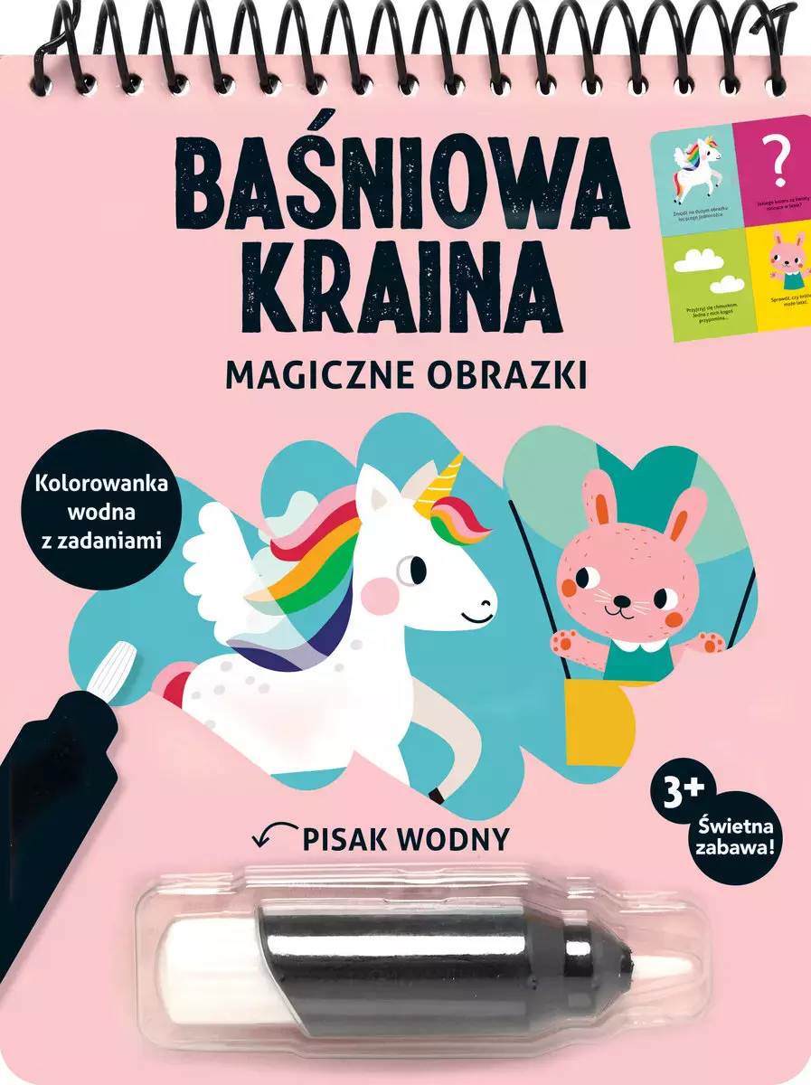 Magiczne obrazki. Baśniowa kraina. Kolorowanka wodna z zadaniami - Książki