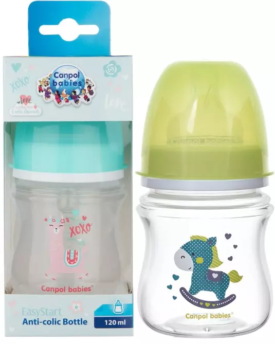 Butelka szerokootworowa antykolkowa EasyStart, 120 ml, mix wzorów - Mama i dziecko