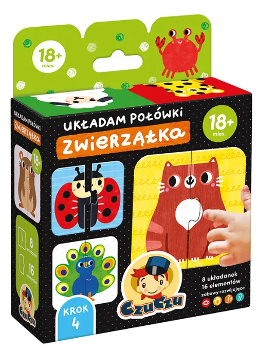 Puzzle CzuCzu 6w1. Układam połówki. Zwierzątka - Puzzle