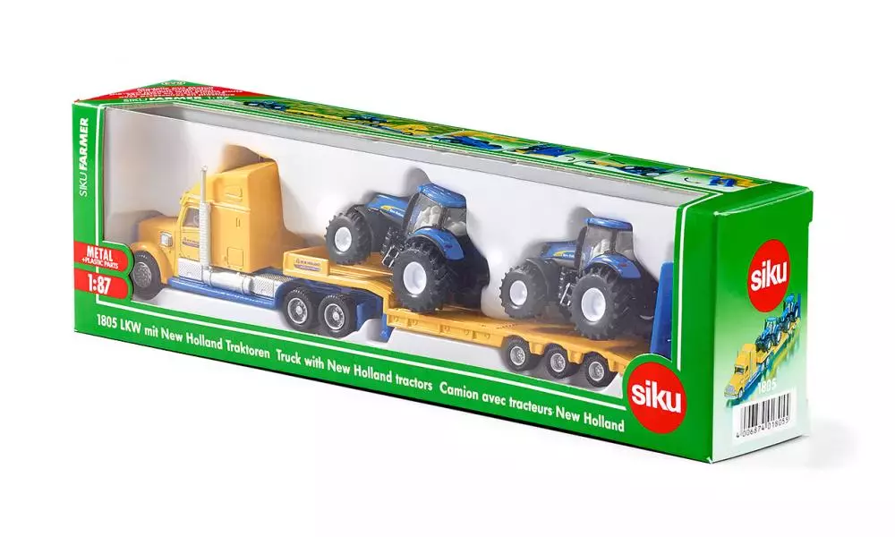 Ciężarówka z traktorami New Holland, 1:87 - Zabawki