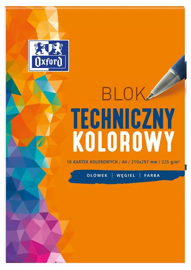 Blok techniczny Oxford A4 10k 225g Kolor - Papiernicze i szkolne