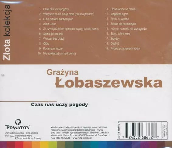 Złota Kolekcja. Grażyna Łobaszewska. Czas nas uczy pogody, CD - Muzyka