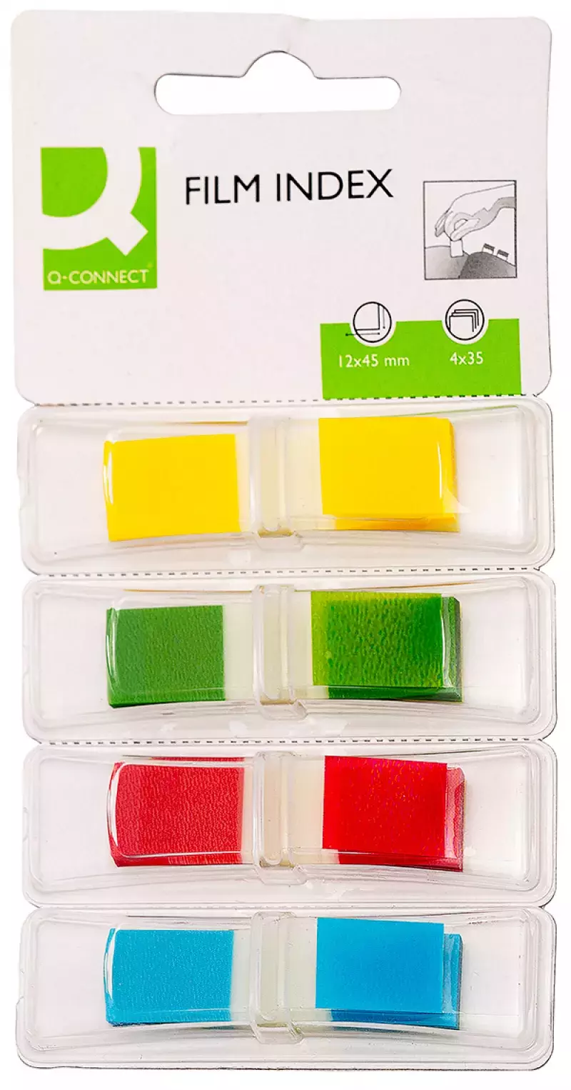Zakładki indeksujące Q-CONNECT PP 12x45mm blister, mix kolorów - Papiernicze i szkolne