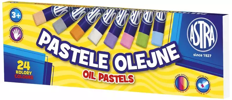 Pastele olejne, 24 kolory - Papiernicze i szkolne