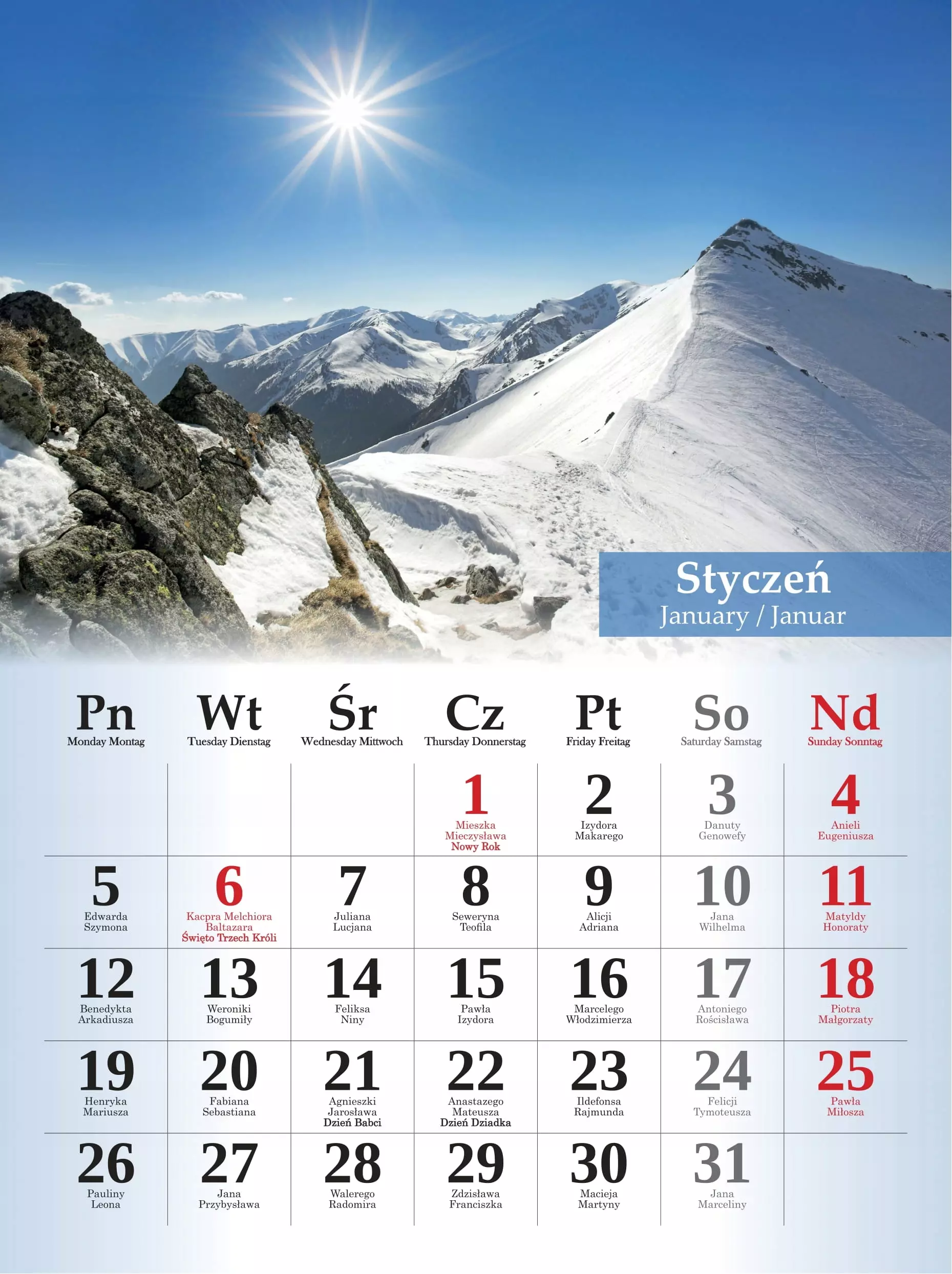 Kalendarz ścienny 2026 Krajobrazy Polski 23x31cm Polska - Książki